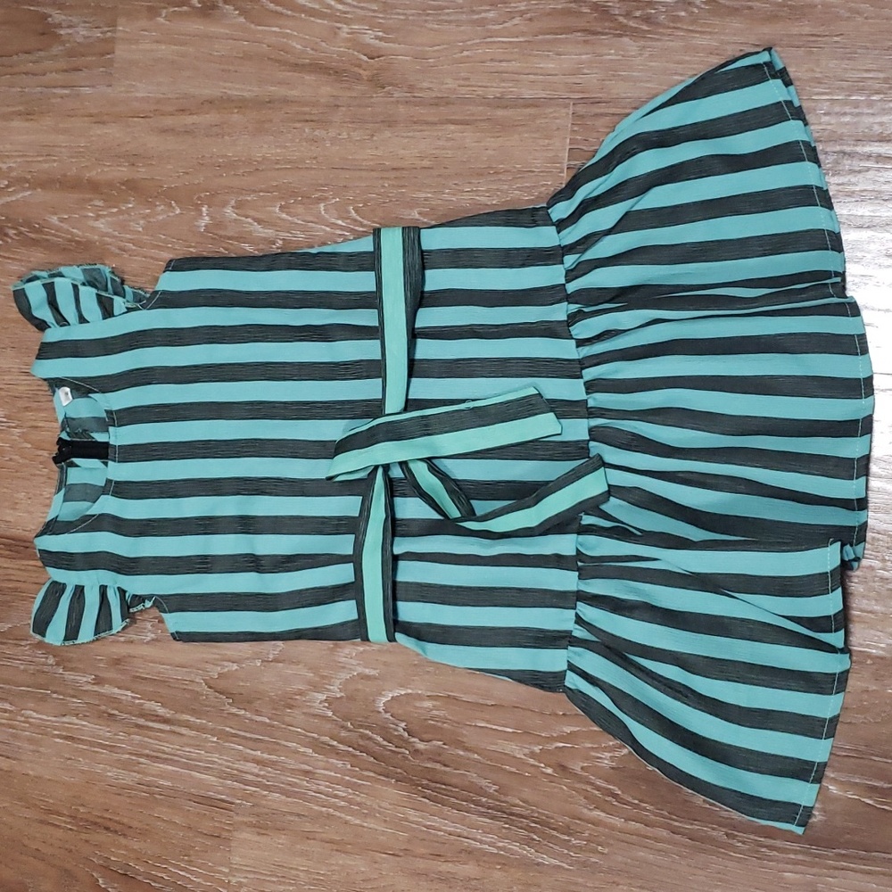 (2) PatPat Anan Baby Ltd. Toddler Girl's Striped Ruffle Belted Formal Occasion